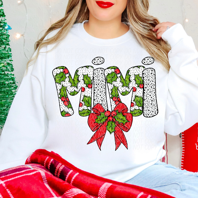 Holly Dot Names DTF Print