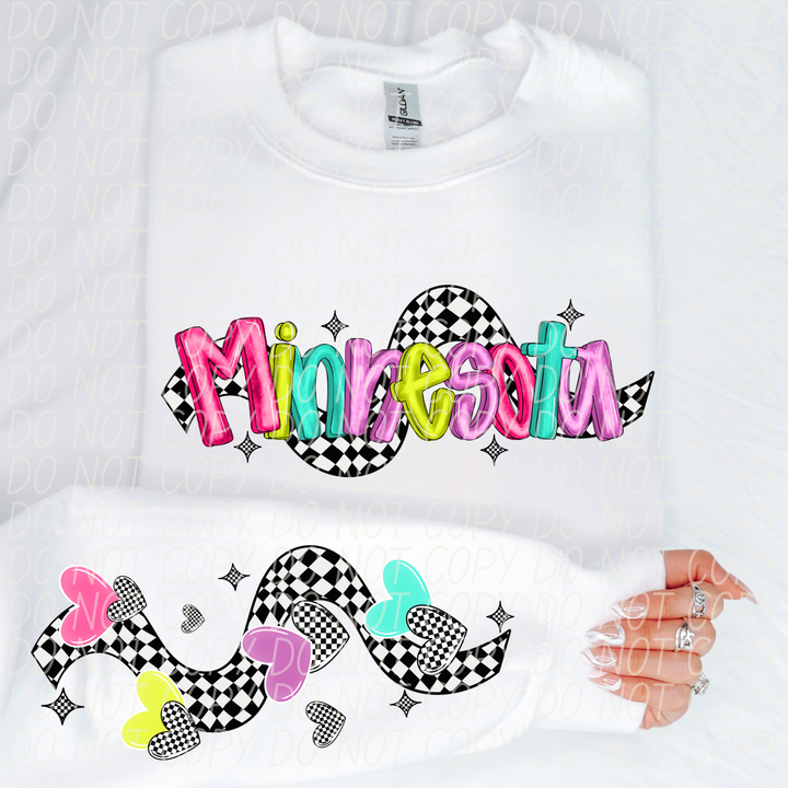 Bright Checkered States FRONT DTF Print