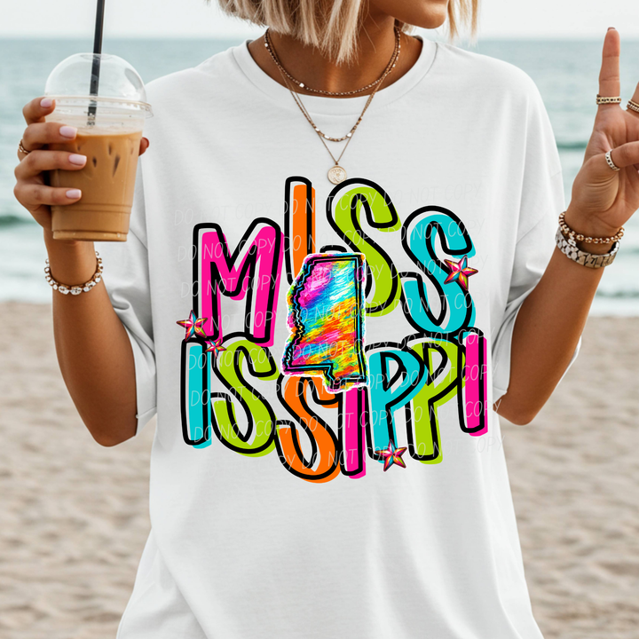 Neon States DTF Print