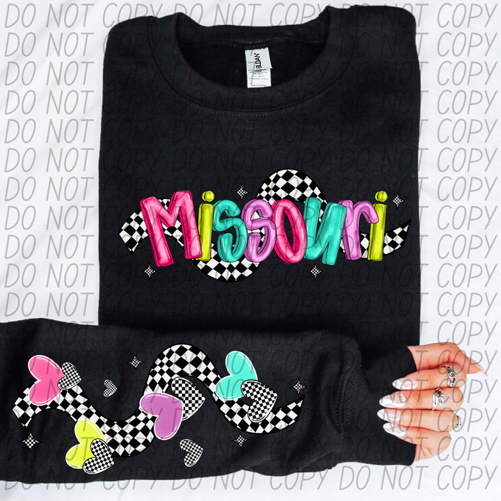 Bright Checkered States FRONT DTF Print