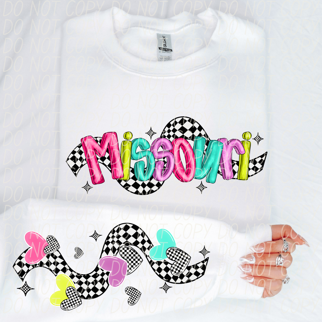 Bright Checkered States FRONT DTF Print