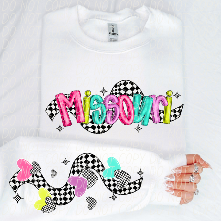 Bright Checkered States FRONT DTF Print