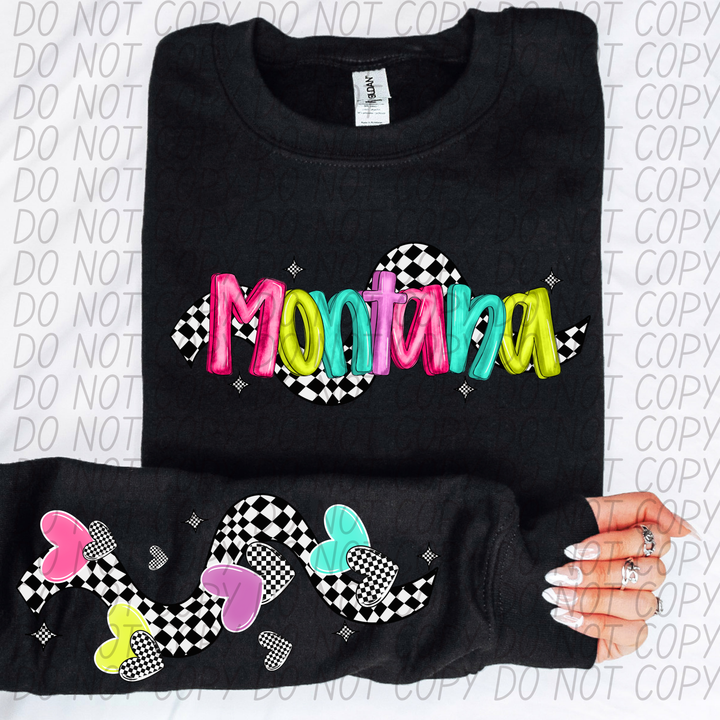 Bright Checkered States FRONT DTF Print