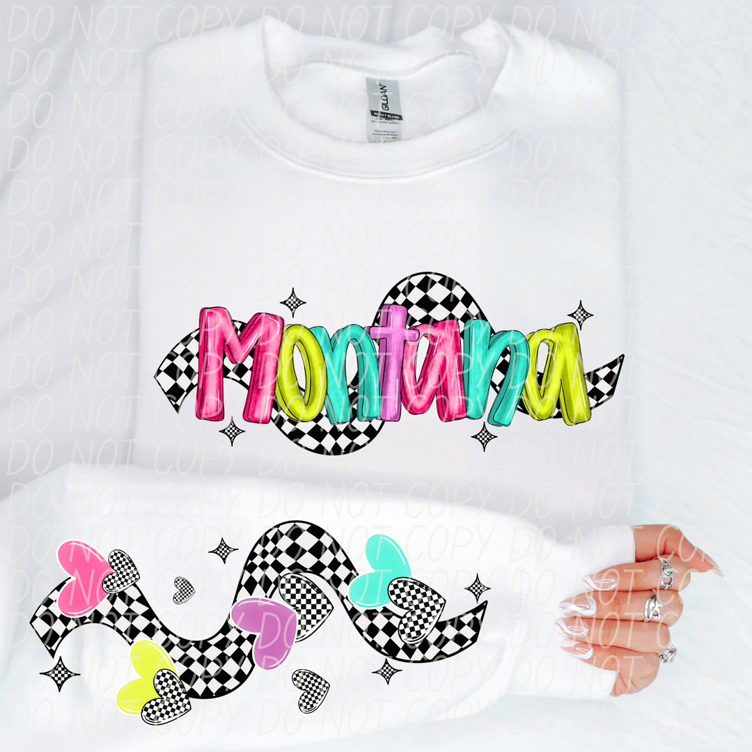 Bright Checkered States FRONT DTF Print