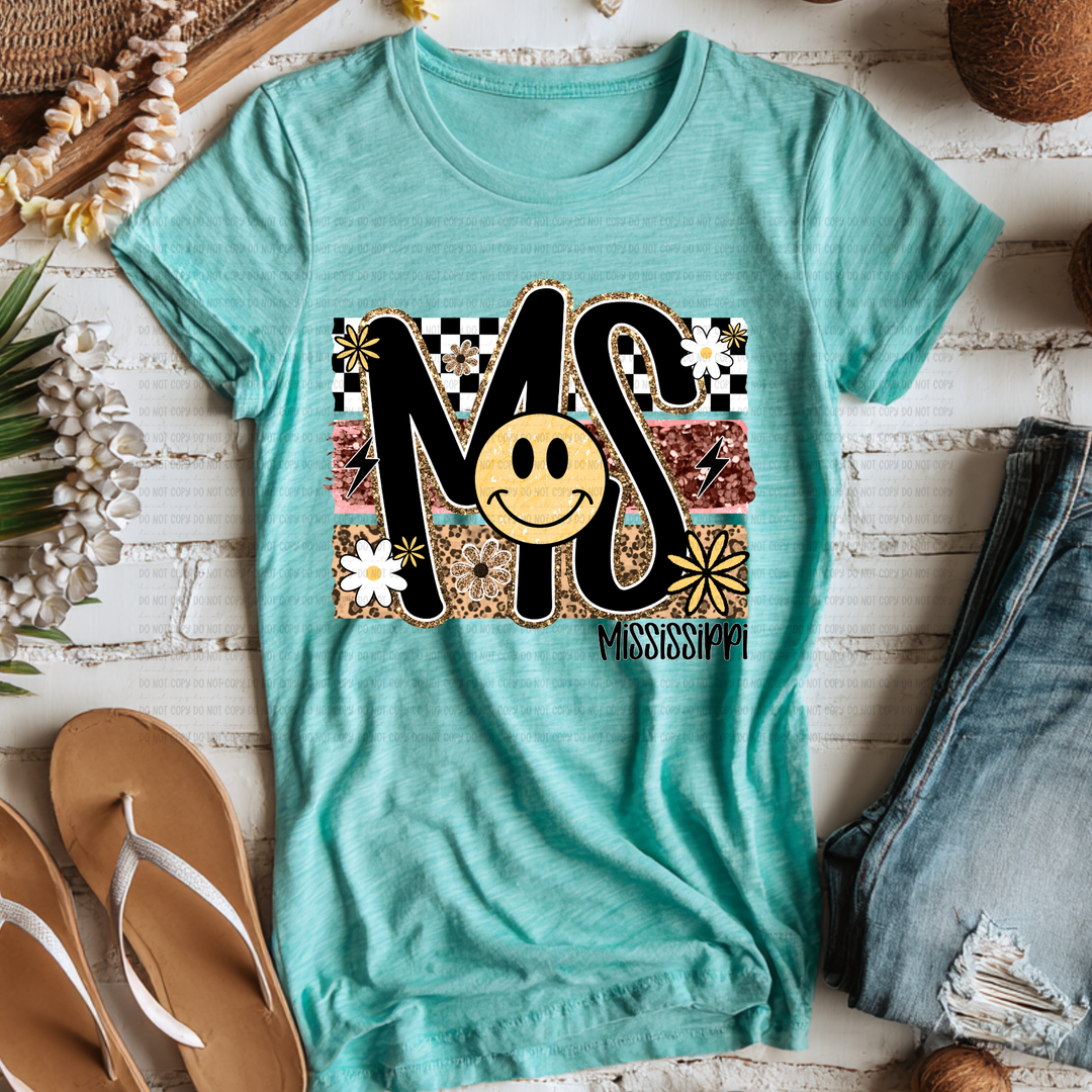 Smiley States DTF Print