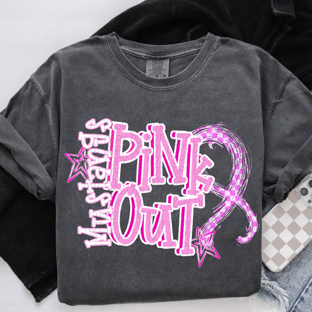 Pink Out Stars DTF Print