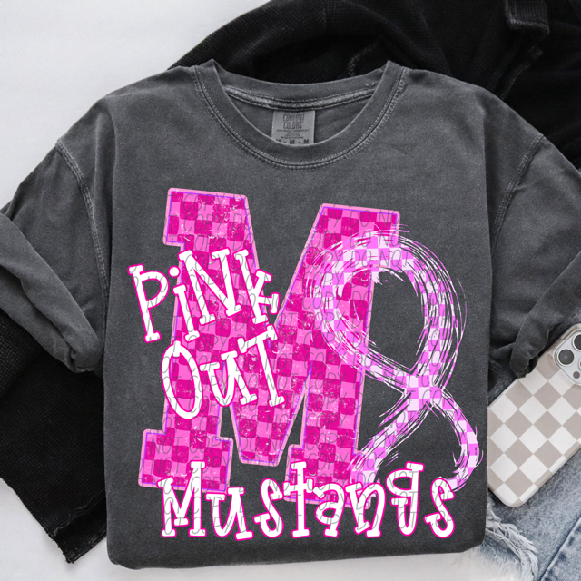 Pink Out Varsity DTF Print