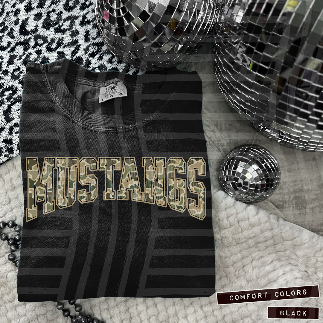 Simple Camo Arched Glitter Mascots DTF Print