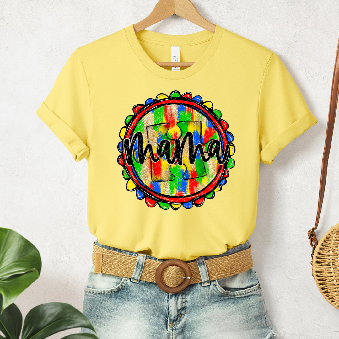 Mama Autism Glitter DTF Print