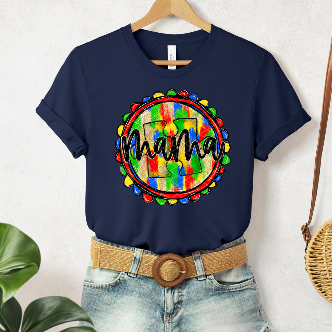 Mama Autism Glitter DTF Print