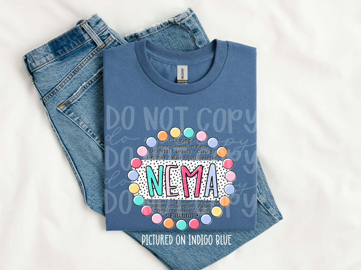 Grandparents/Mama Words DTF Print