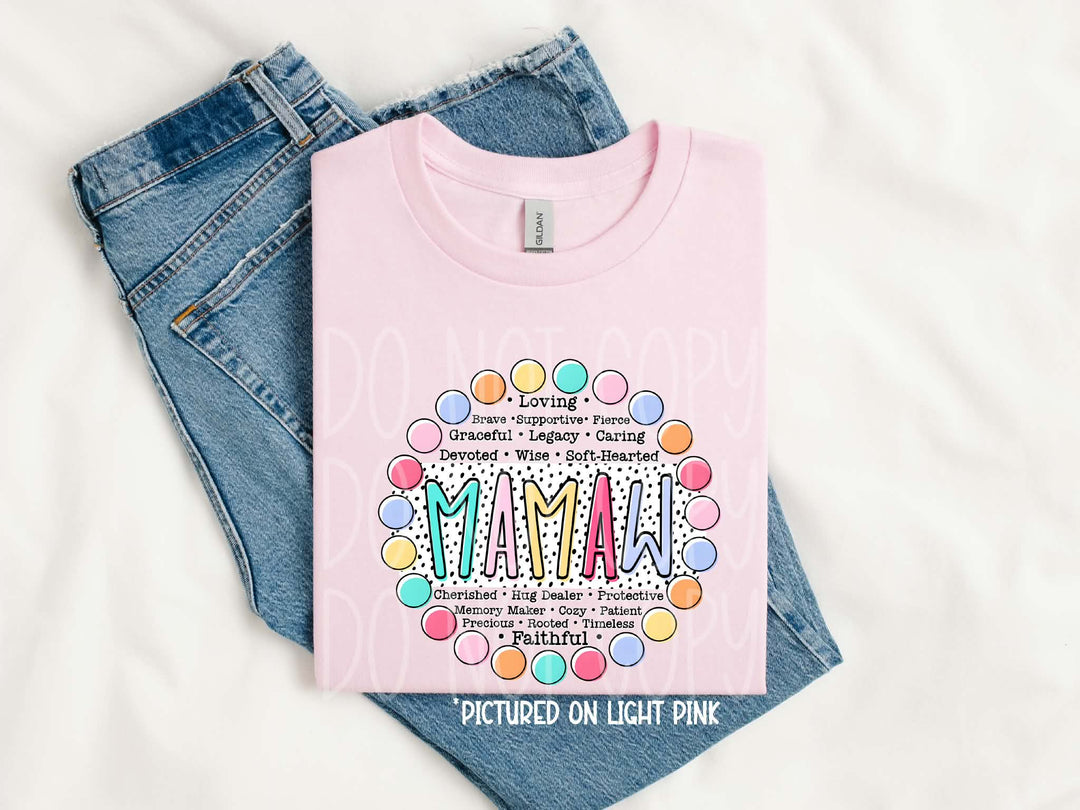 Grandparents/Mama Words DTF Print