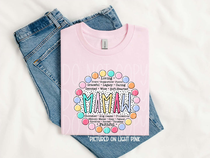 Grandparents/Mama Words DTF Print
