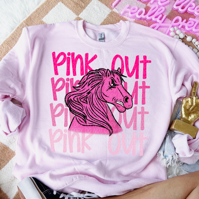 Pink Out Stacked Mascot DTF Print