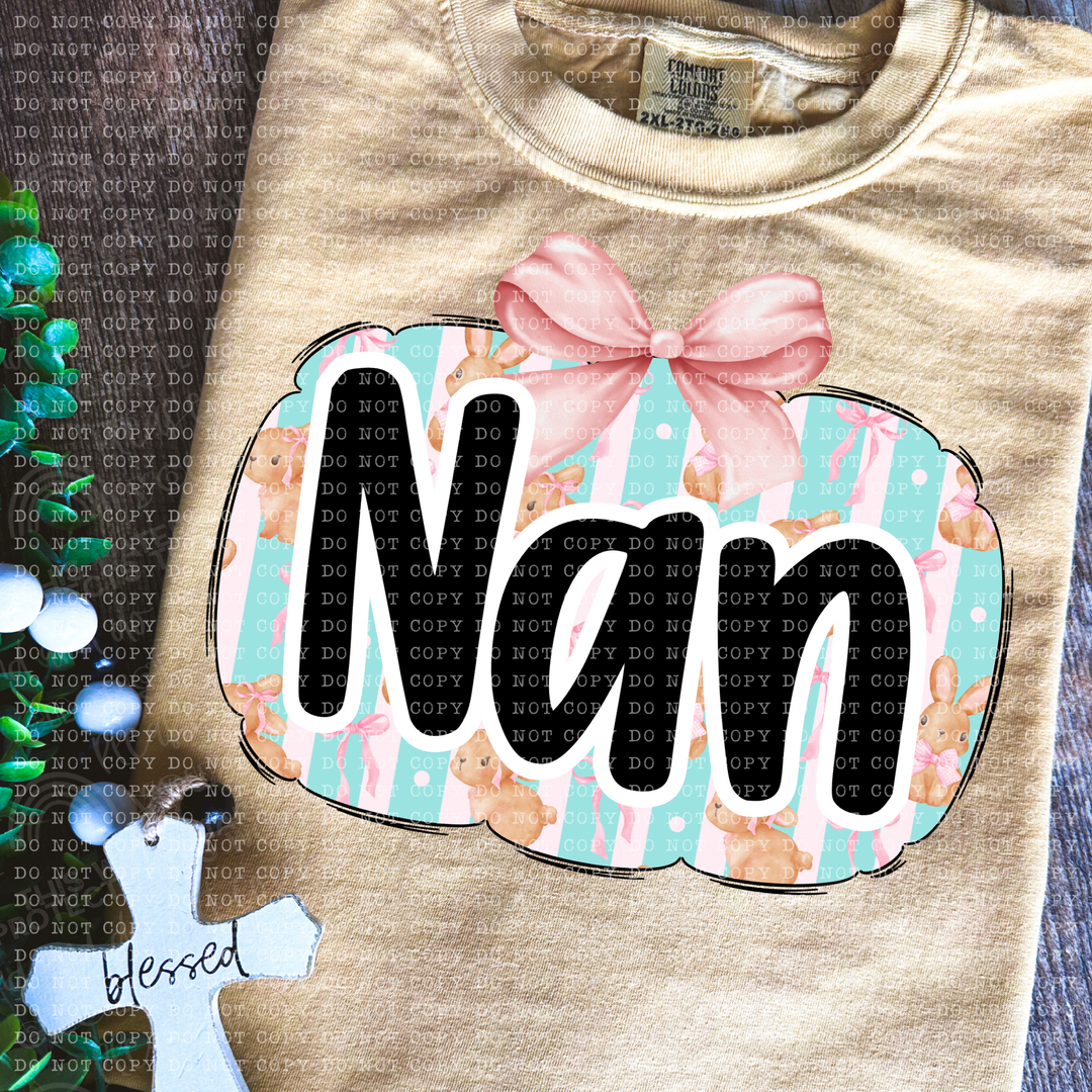 Coquette Bunny Names DTF Print