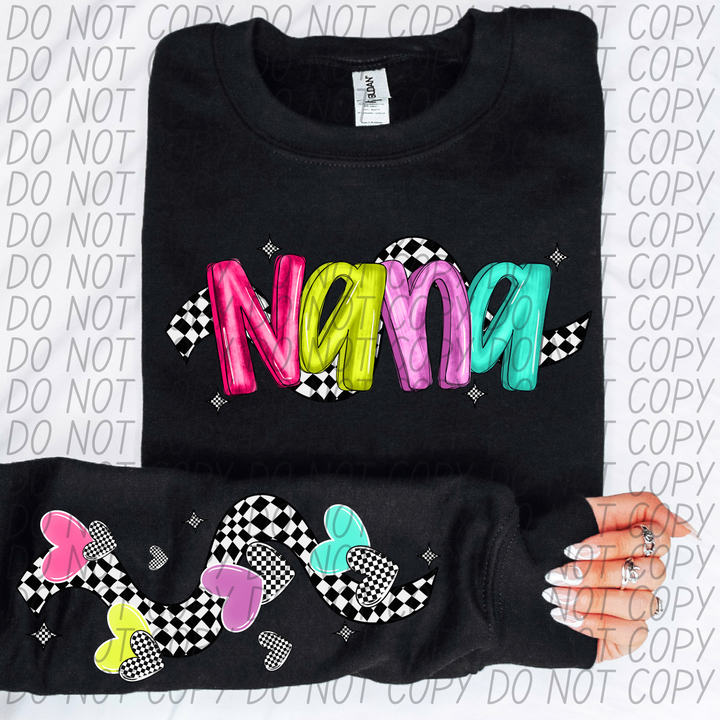 Bright Checkered Names FRONT DTF Print