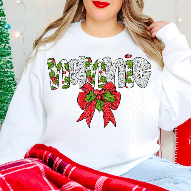Holly Dot Names DTF Print