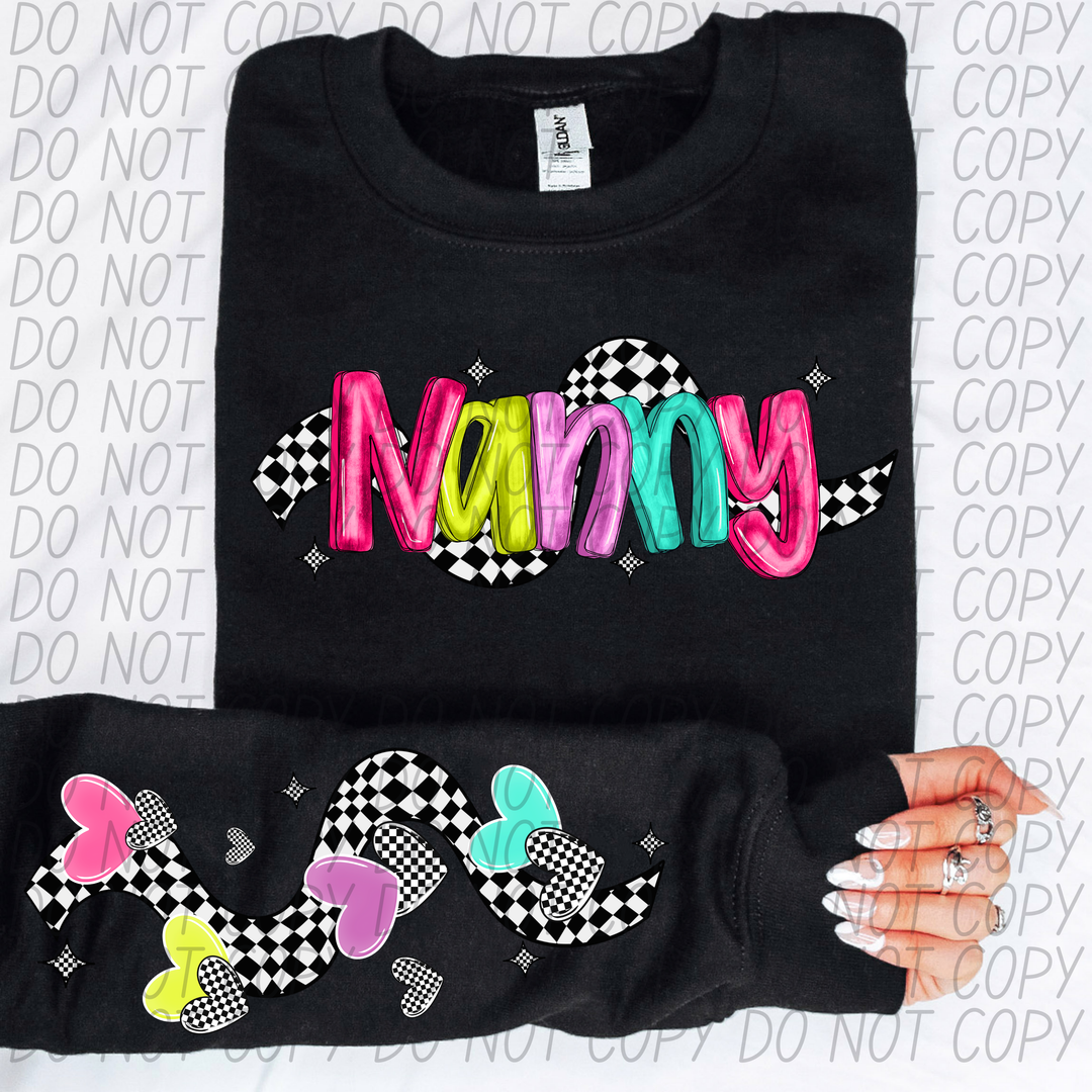 Bright Checkered Names FRONT DTF Print