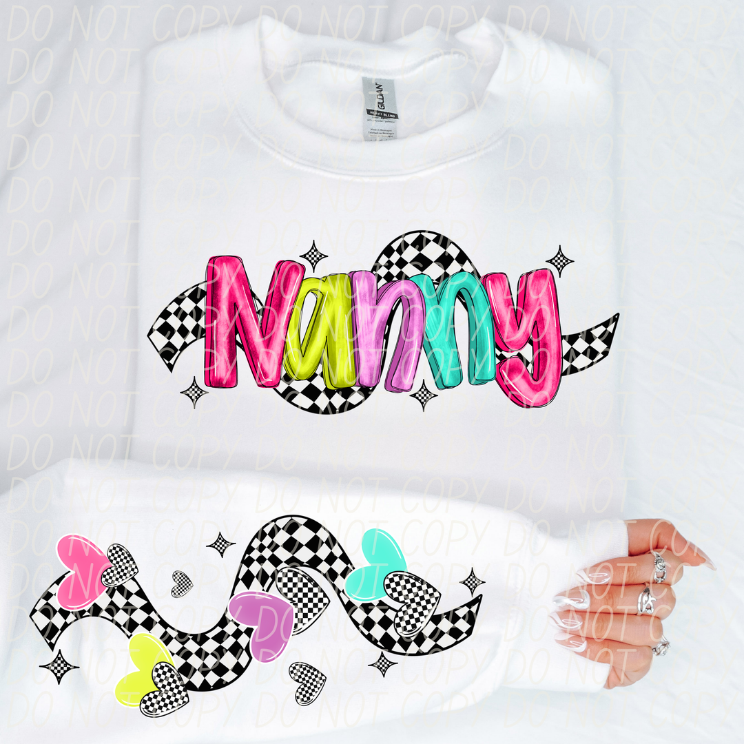 Bright Checkered Names FRONT DTF Print