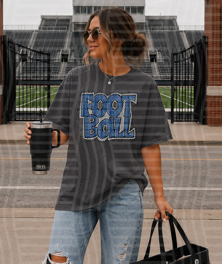 Preppy Checker Football DTF Print