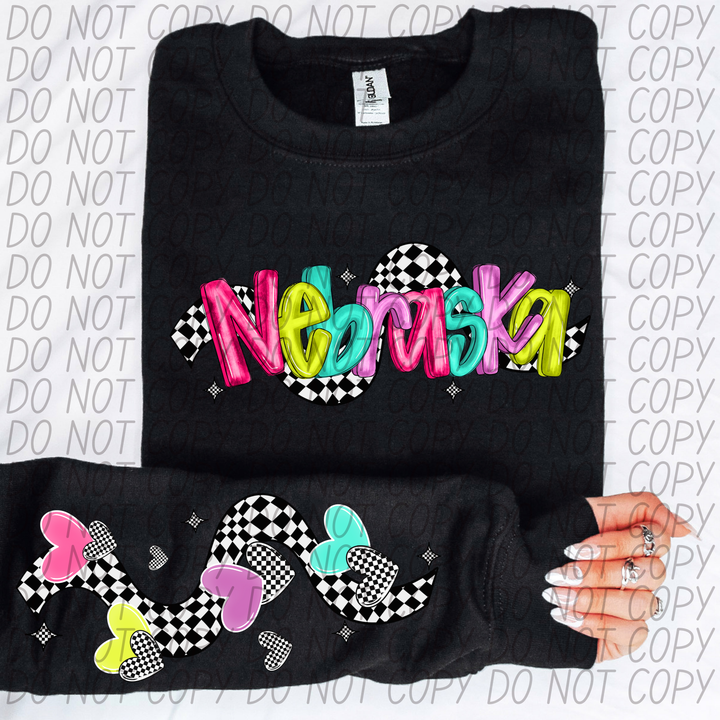 Bright Checkered States FRONT DTF Print
