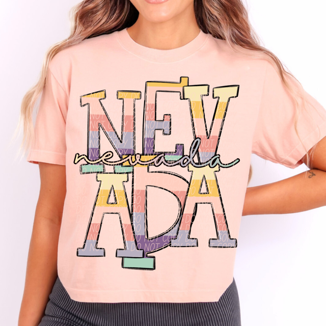 Pastel States DTF Print