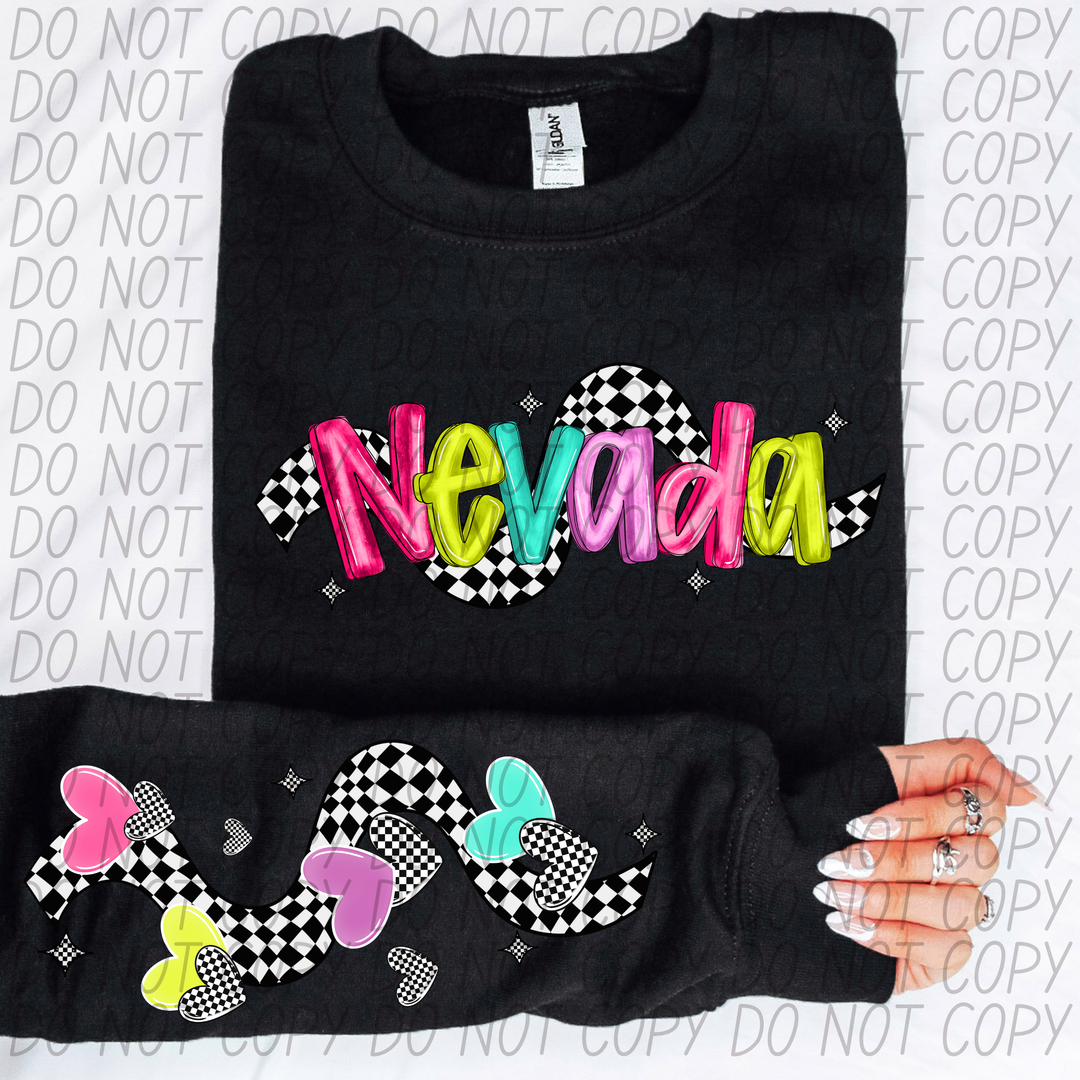 Bright Checkered States FRONT DTF Print