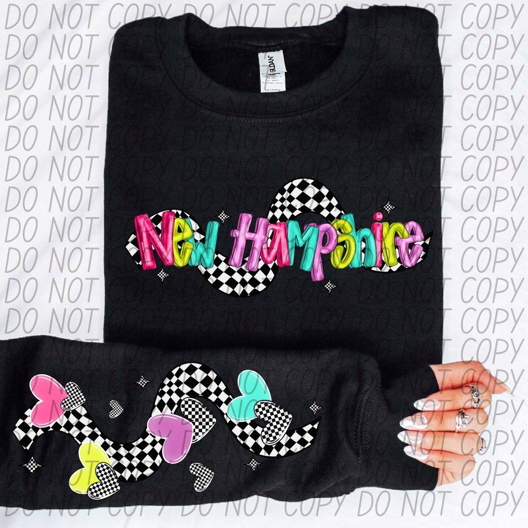 Bright Checkered States FRONT DTF Print