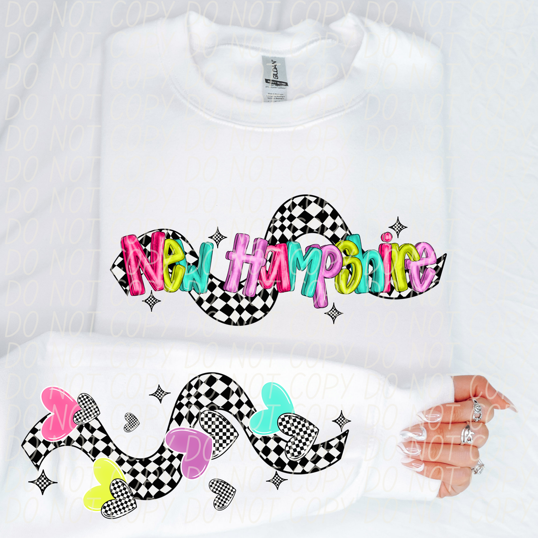 Bright Checkered States FRONT DTF Print