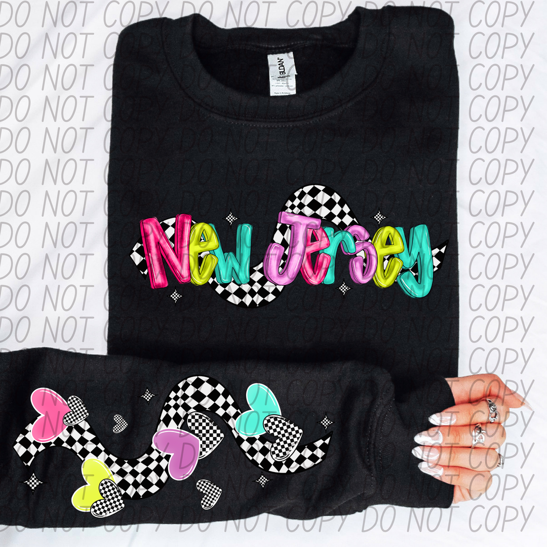 Bright Checkered States FRONT DTF Print