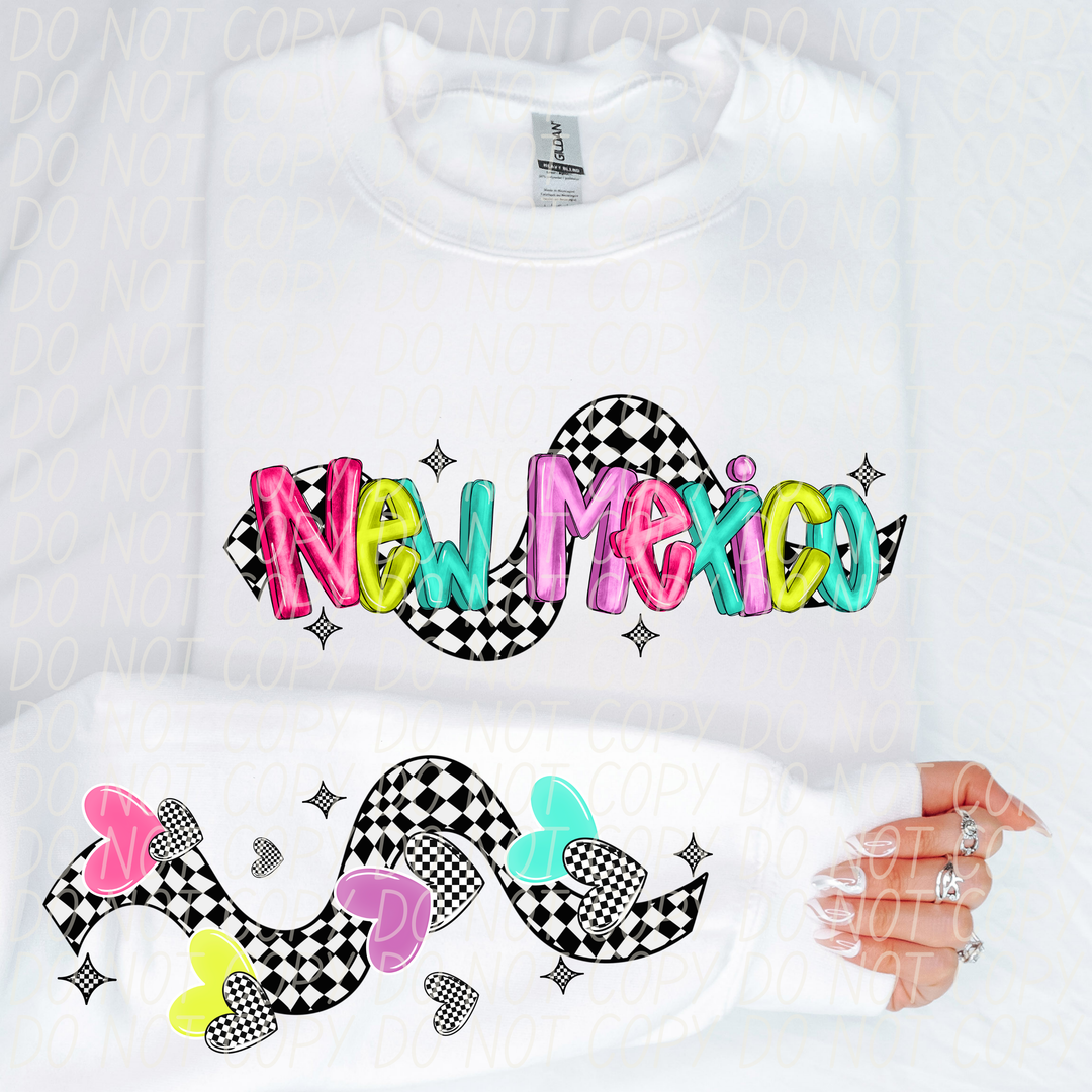 Bright Checkered States FRONT DTF Print