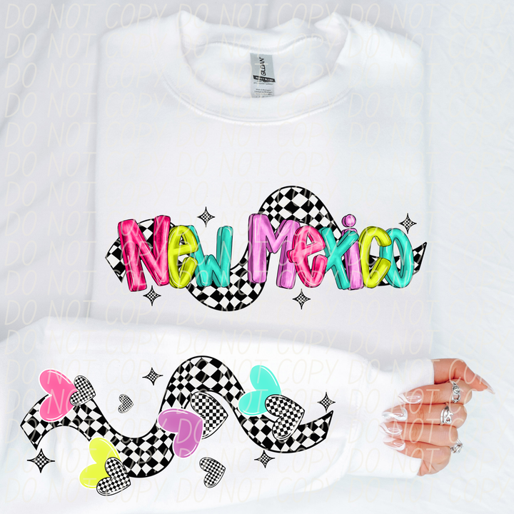 Bright Checkered States FRONT DTF Print