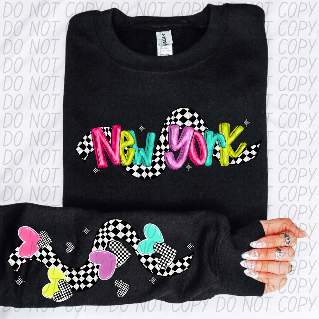 Bright Checkered States FRONT DTF Print