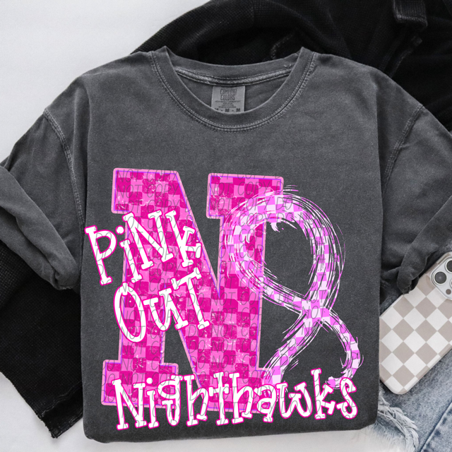 Pink Out Varsity DTF Print