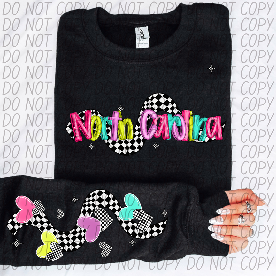 Bright Checkered States FRONT DTF Print