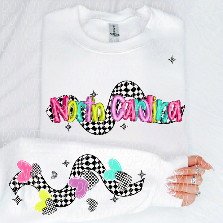 Bright Checkered States FRONT DTF Print