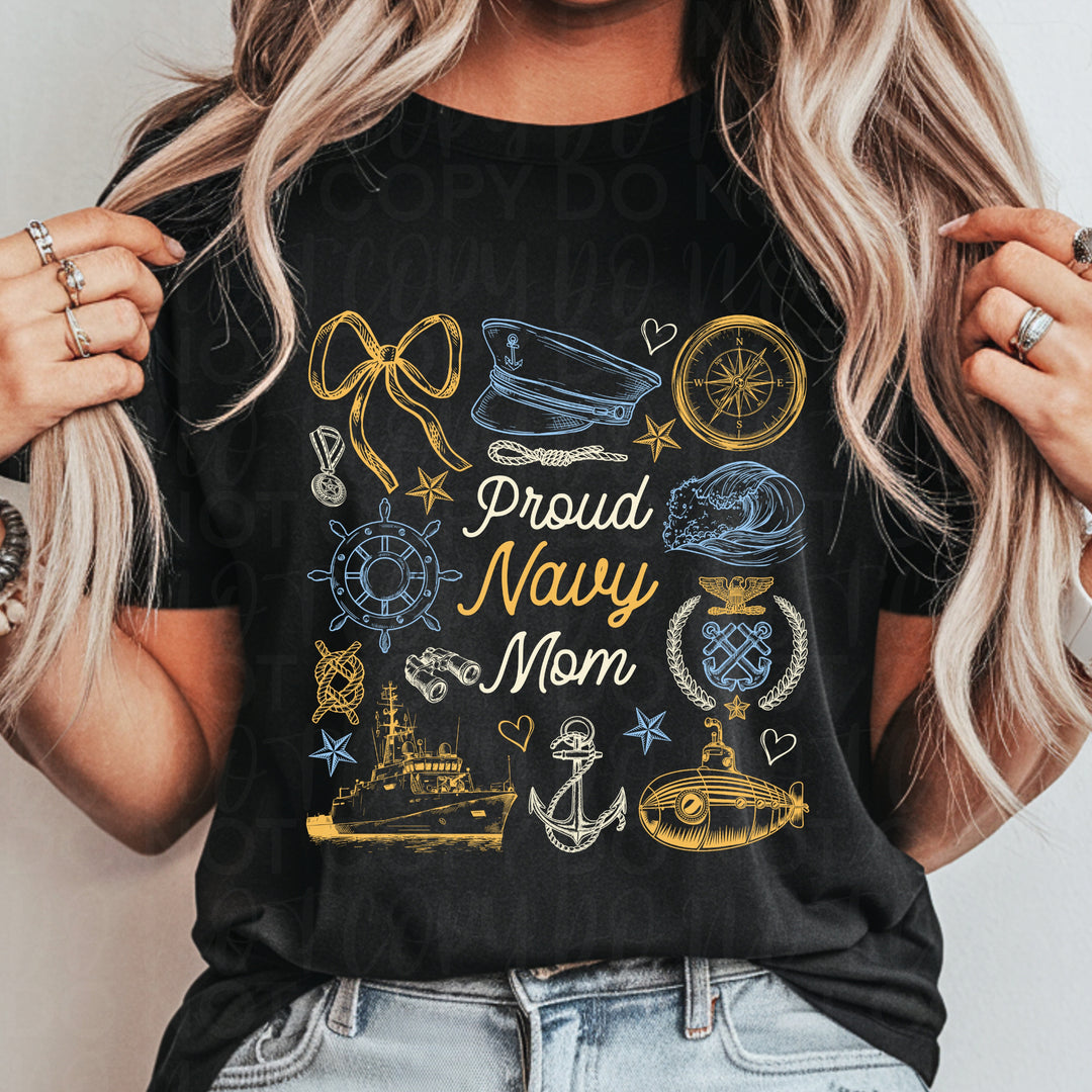 Navy Mom DTF Print