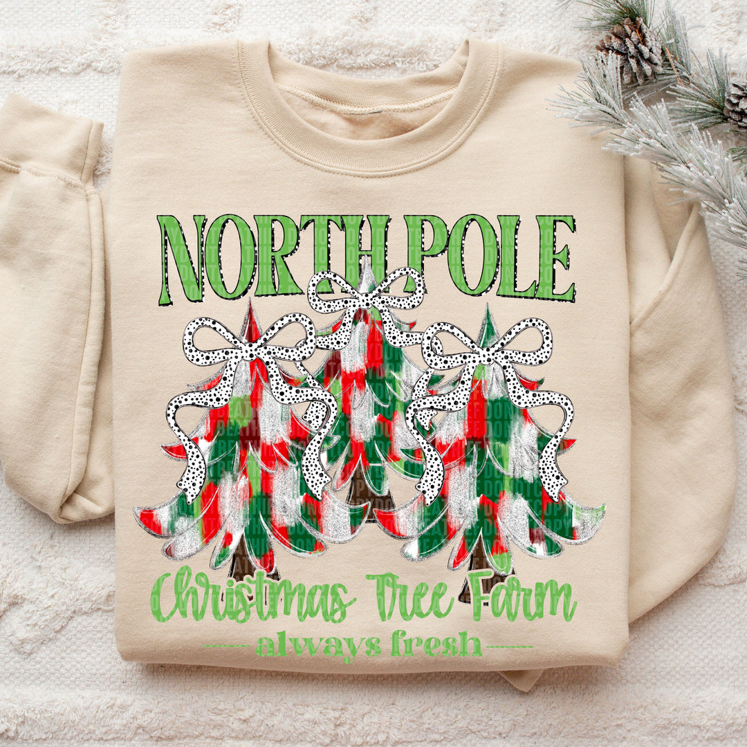 North Pole Trees DTF Print