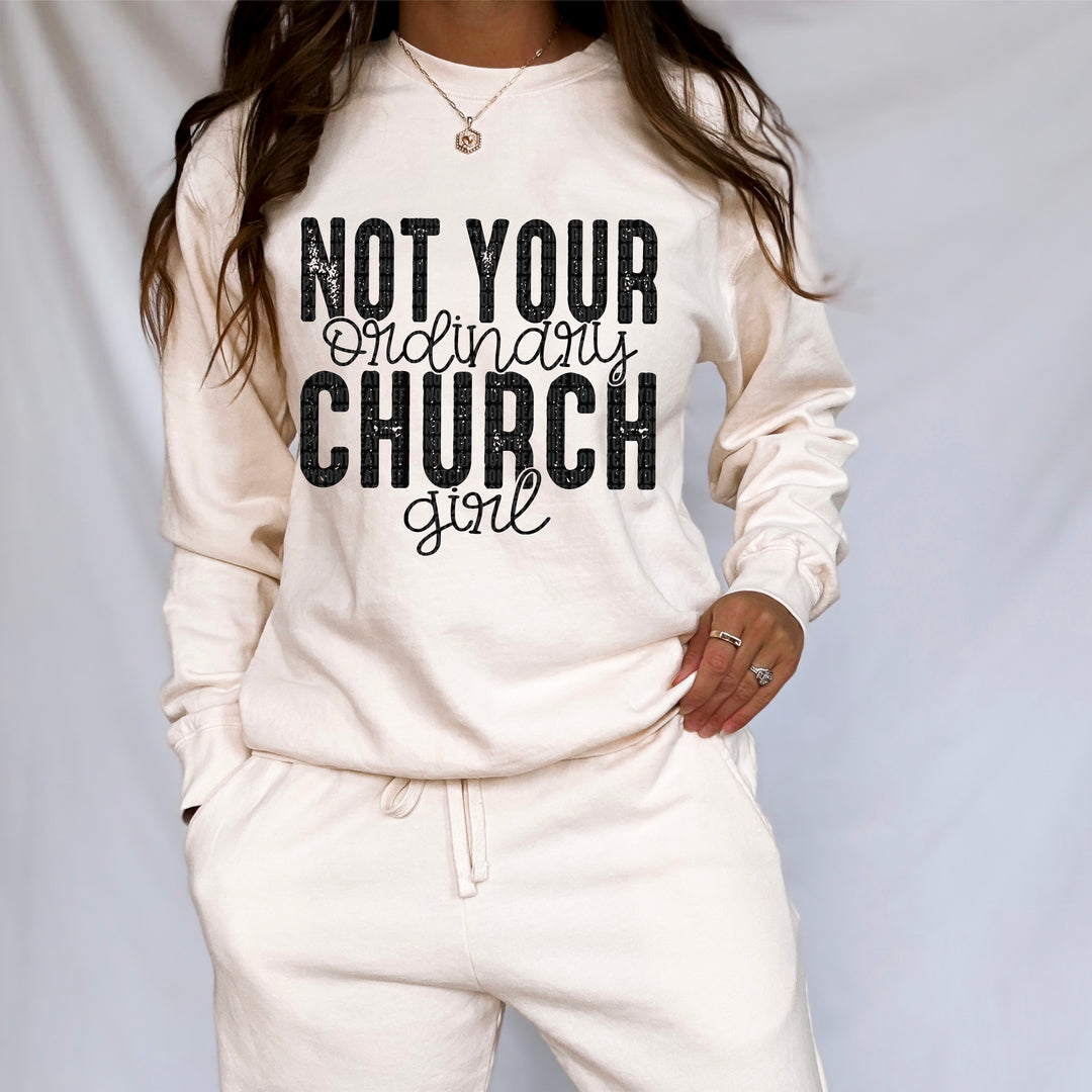 Not Your Ordinary Church Girl DTF Print