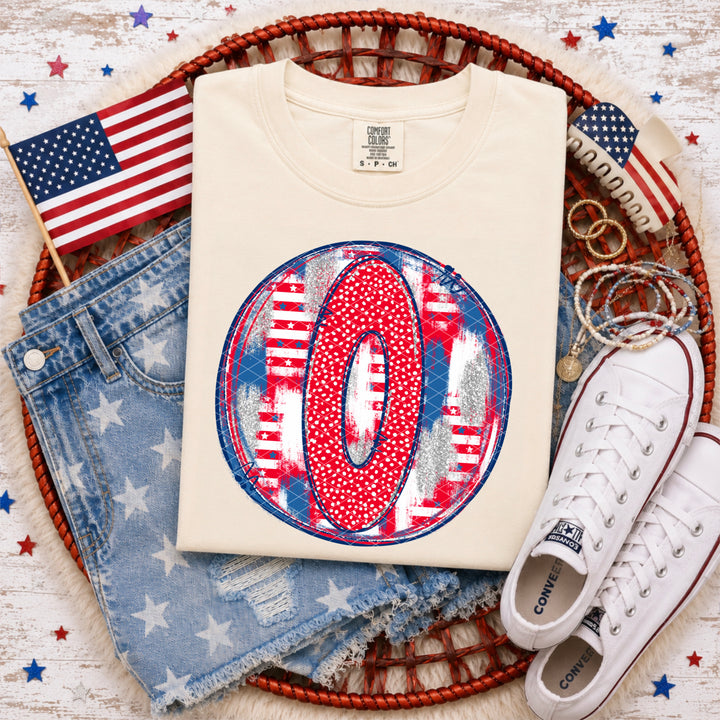 Patriotic Brush Strokes Letter Collection DTF Print