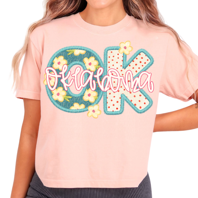 Retro Floral States DTF Print