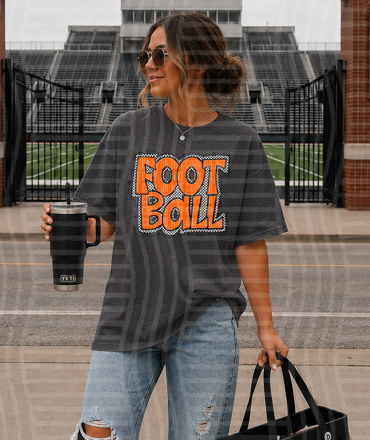 Preppy Checker Football DTF Print