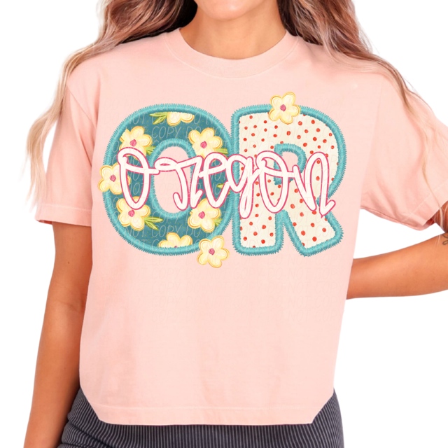 Retro Floral States DTF Print
