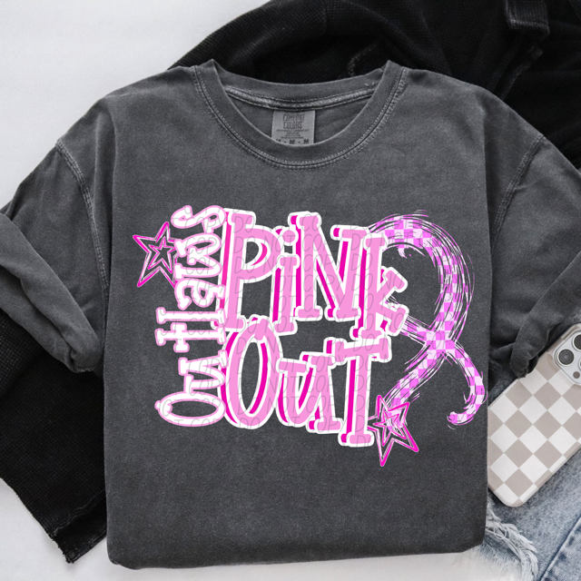 Pink Out Stars DTF Print