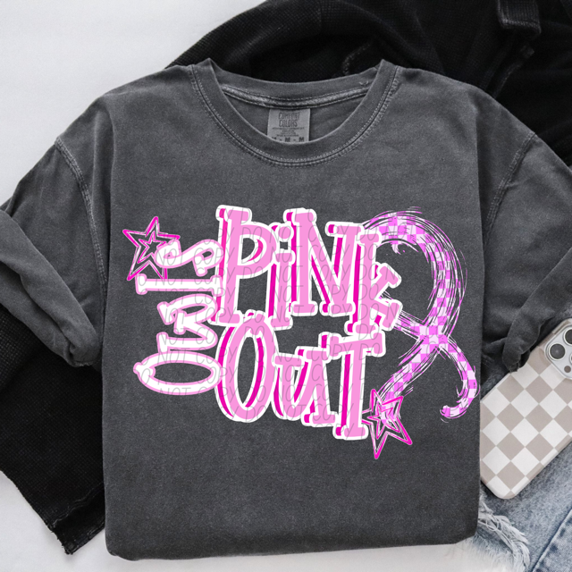 Pink Out Stars DTF Print
