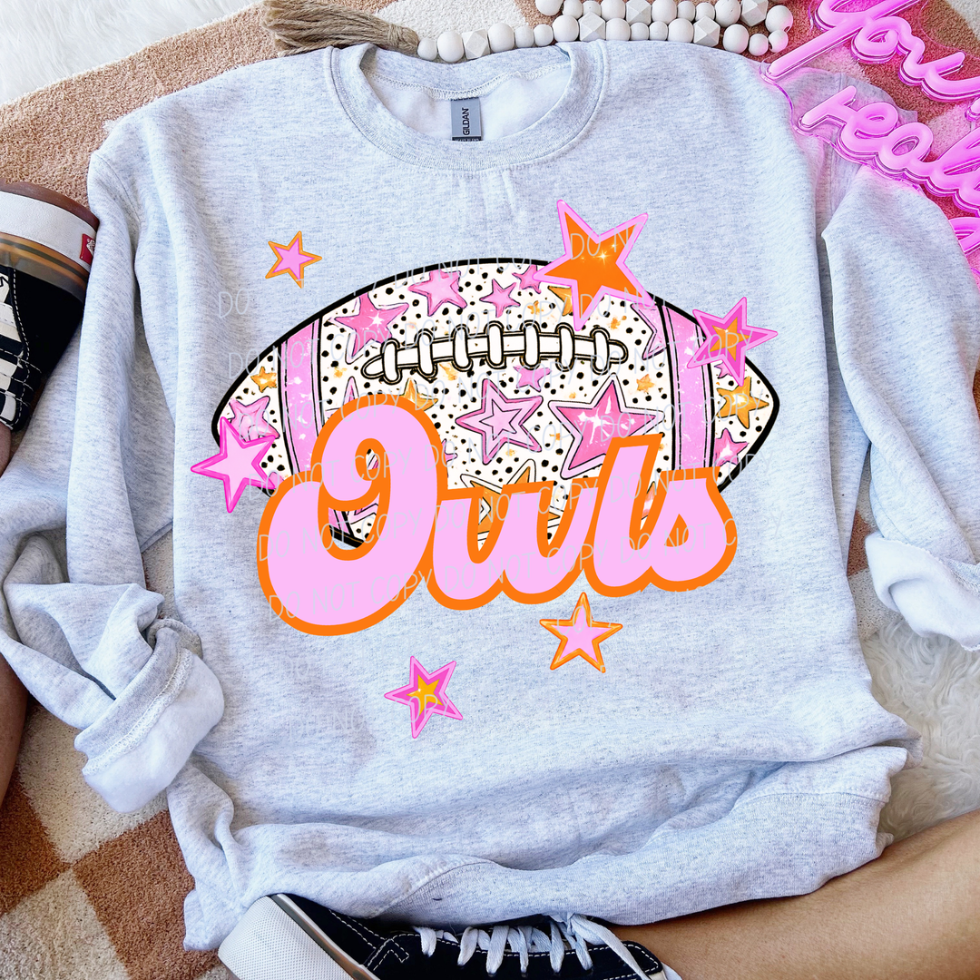 Pink Football DTF Print