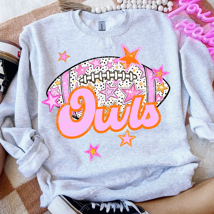 Pink Football DTF Print