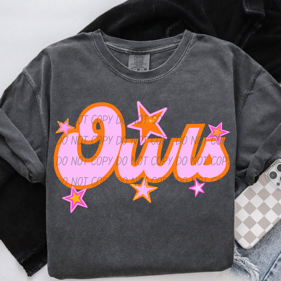 Pink and Orange Mascots DTF Print