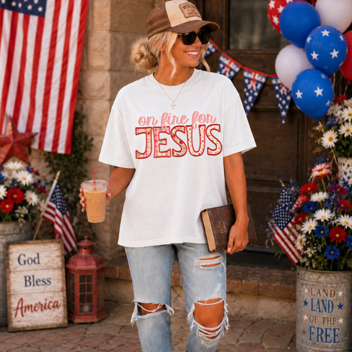 On Fire For Jesus DTF Print