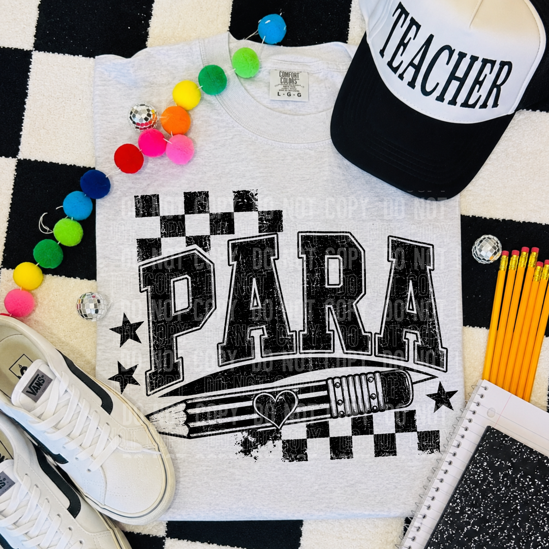 Para Pencil Distressed DTF Print